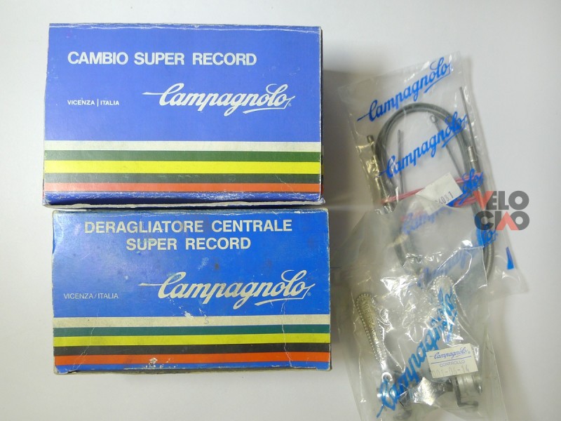 Campagnolo 'Super-Record' 1st generation derailleur set, PAT.77 (NOS/NIB)