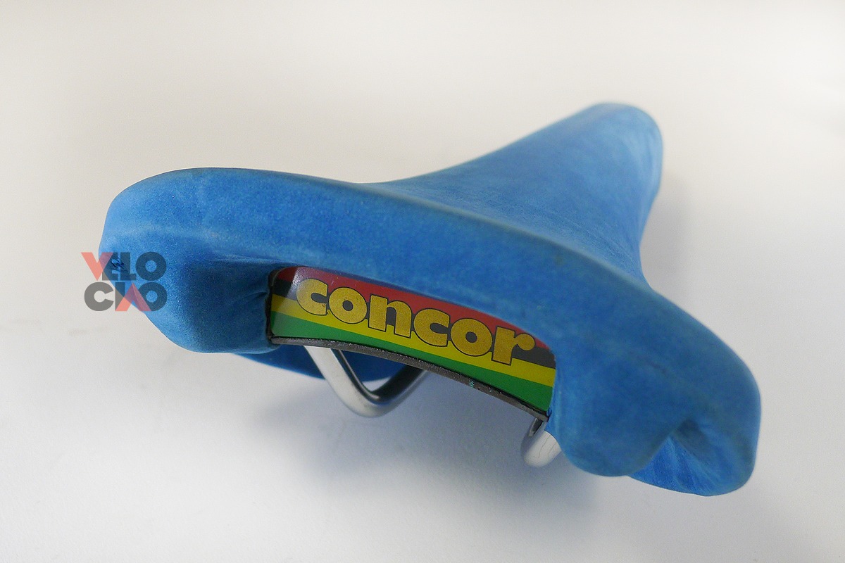 Selle San Marco 'Concor Supercorsa Confort', blue sued leather saddle  (NOS/NIB) | velociao